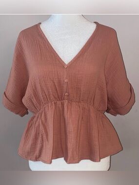 Style Rack Peplum Open Back Blouse